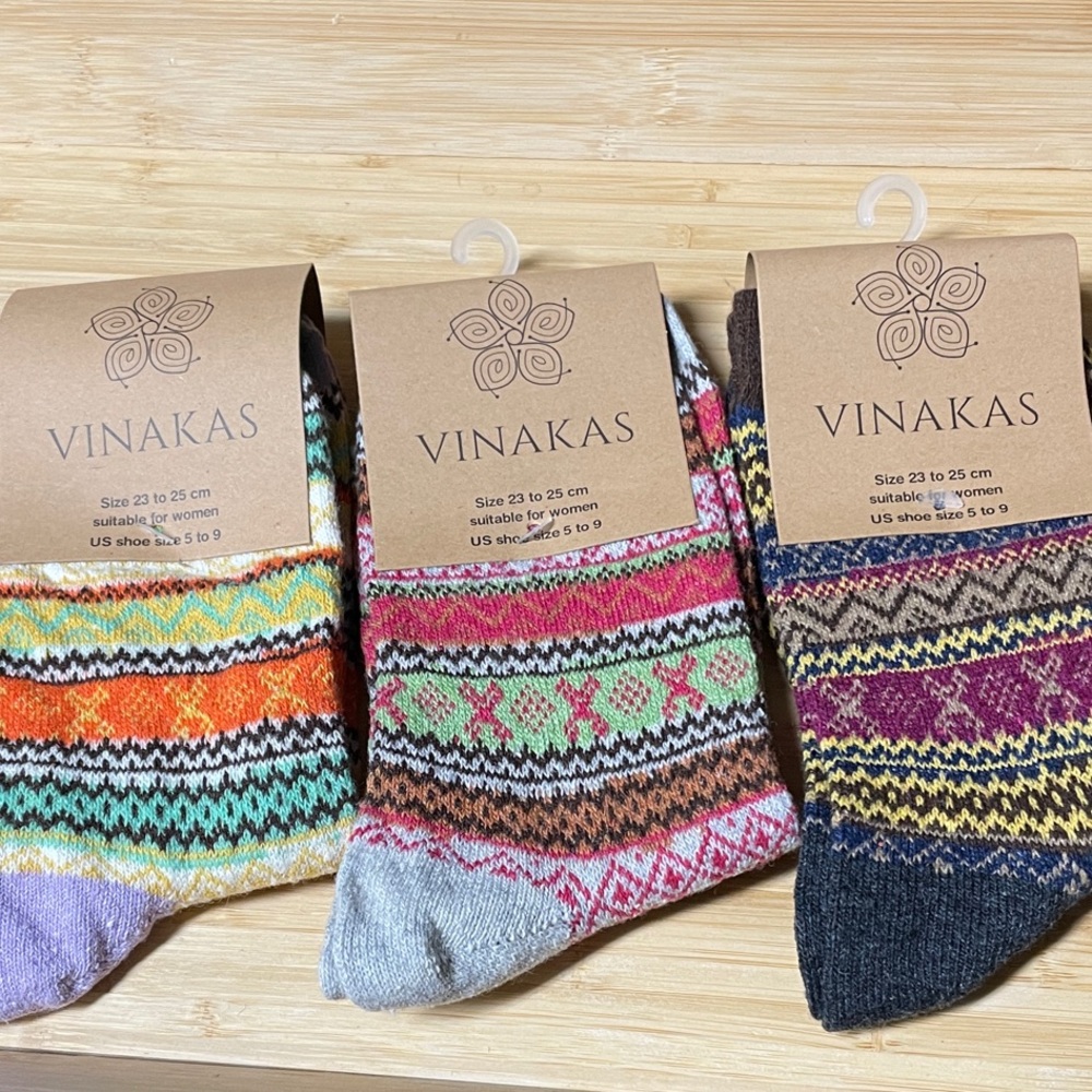 Vinakas Women's Patterned Knit Socks - Multicolor 3 or bundle